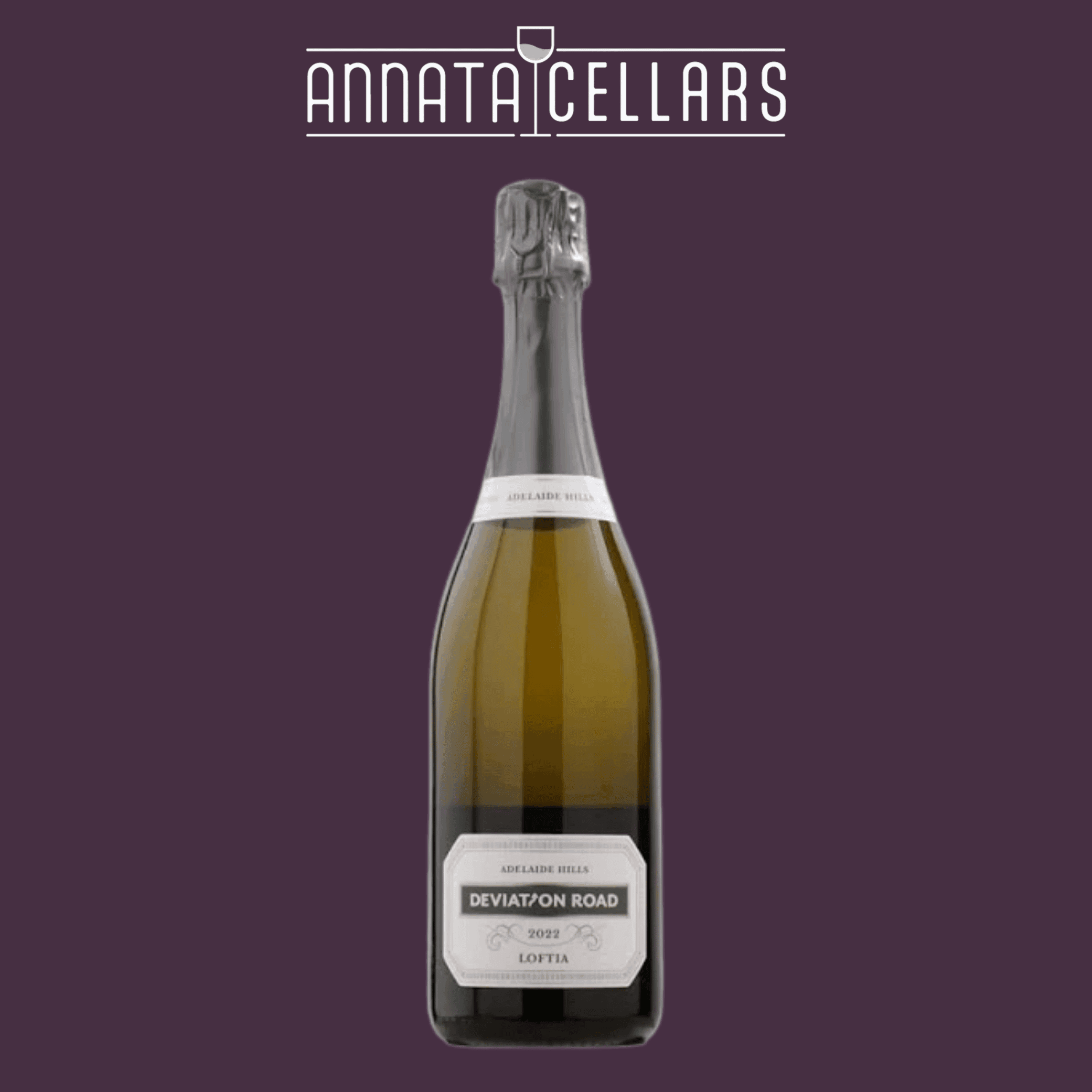Bottle of wine from Annata Cellars on a purple background