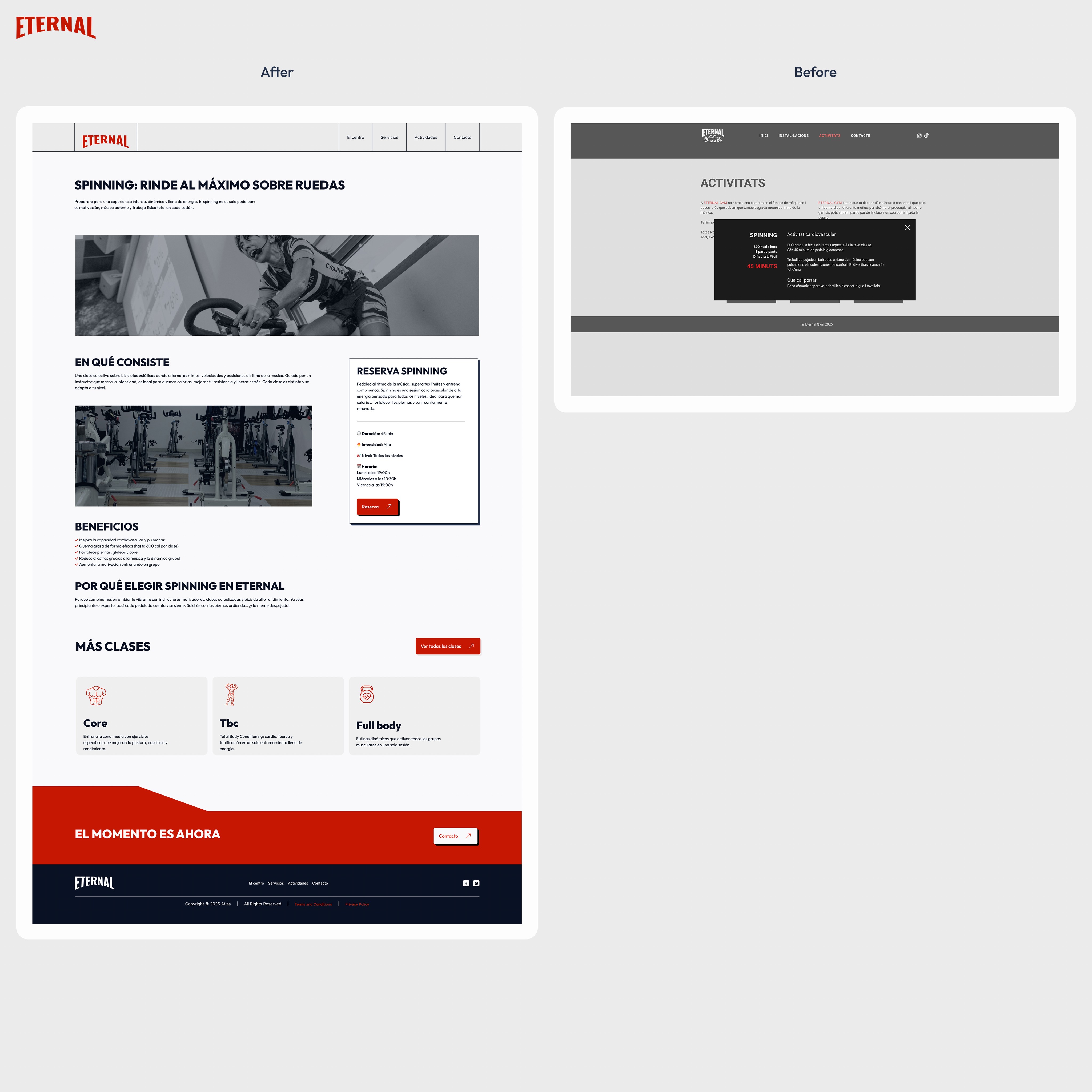 Eternal gym - sinle activity page