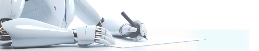 5:48 AM Alt text:  A white humanoid robot writing on paper with a pen