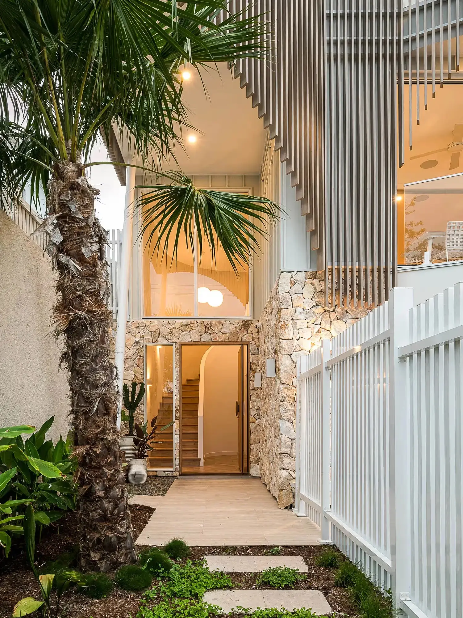 Material and texture detail in a modern home design.