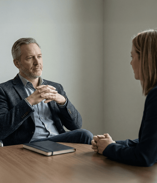three men laughing while looking in the laptop inside room