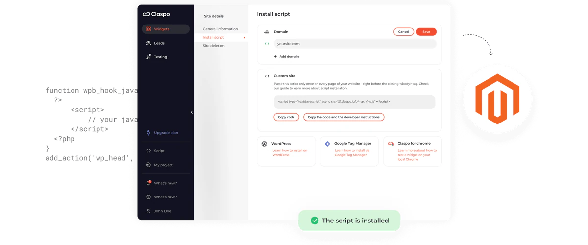 Claspo - Integrate Seamlessly via OAuth
