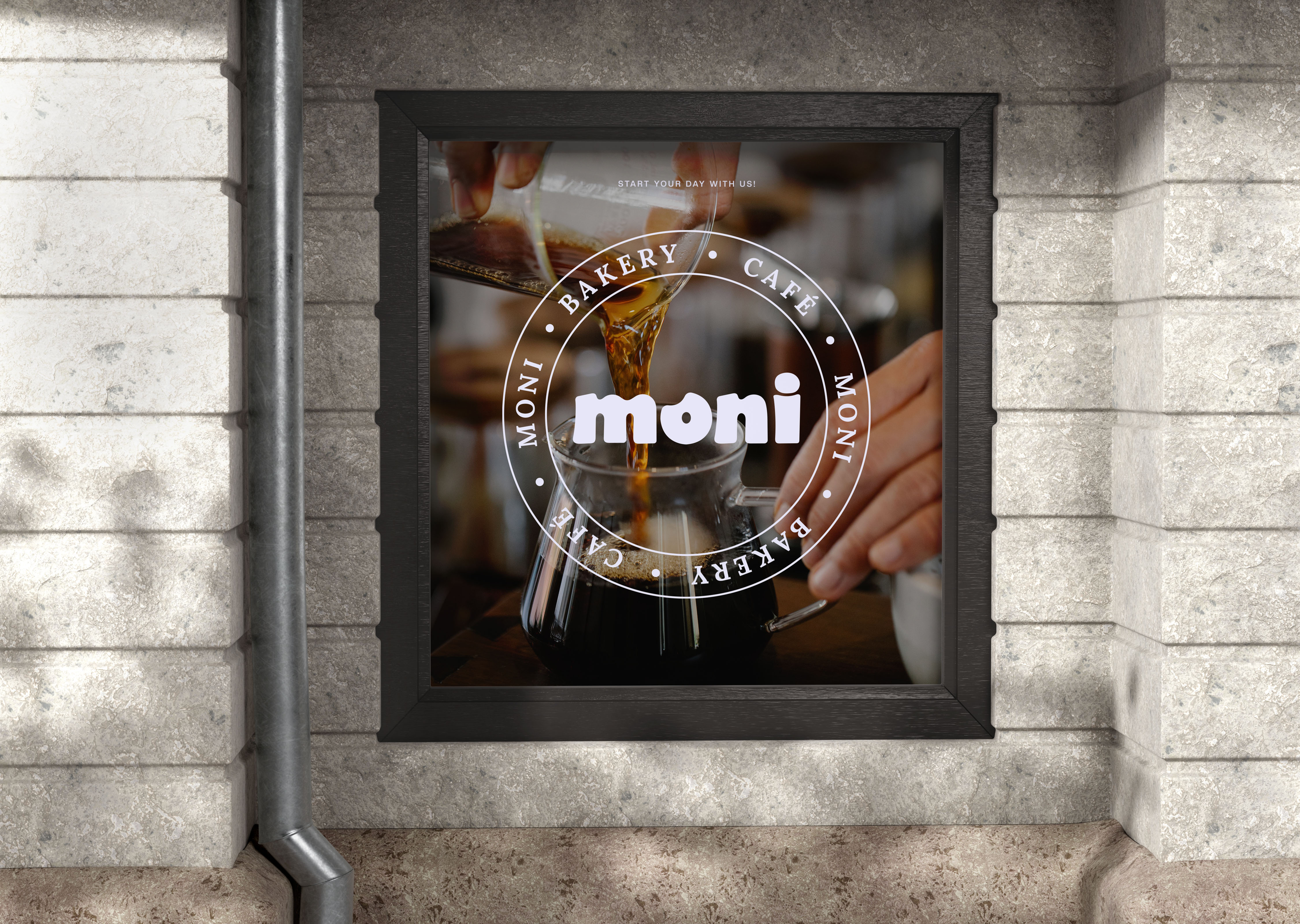 Cafe Anf Bakery Street Advertisement, Moni