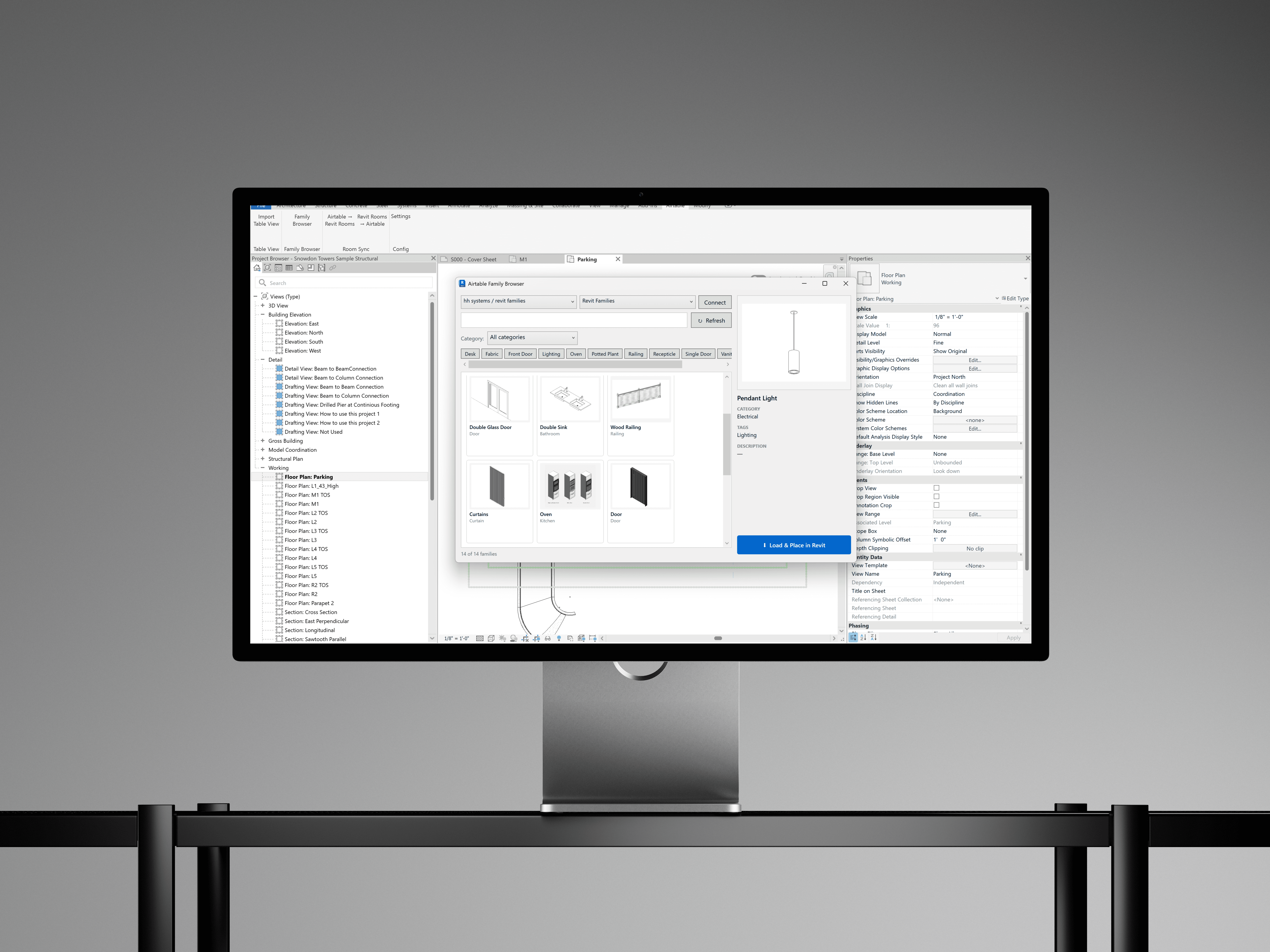 Built-in Revit family database connector, custom to your firm