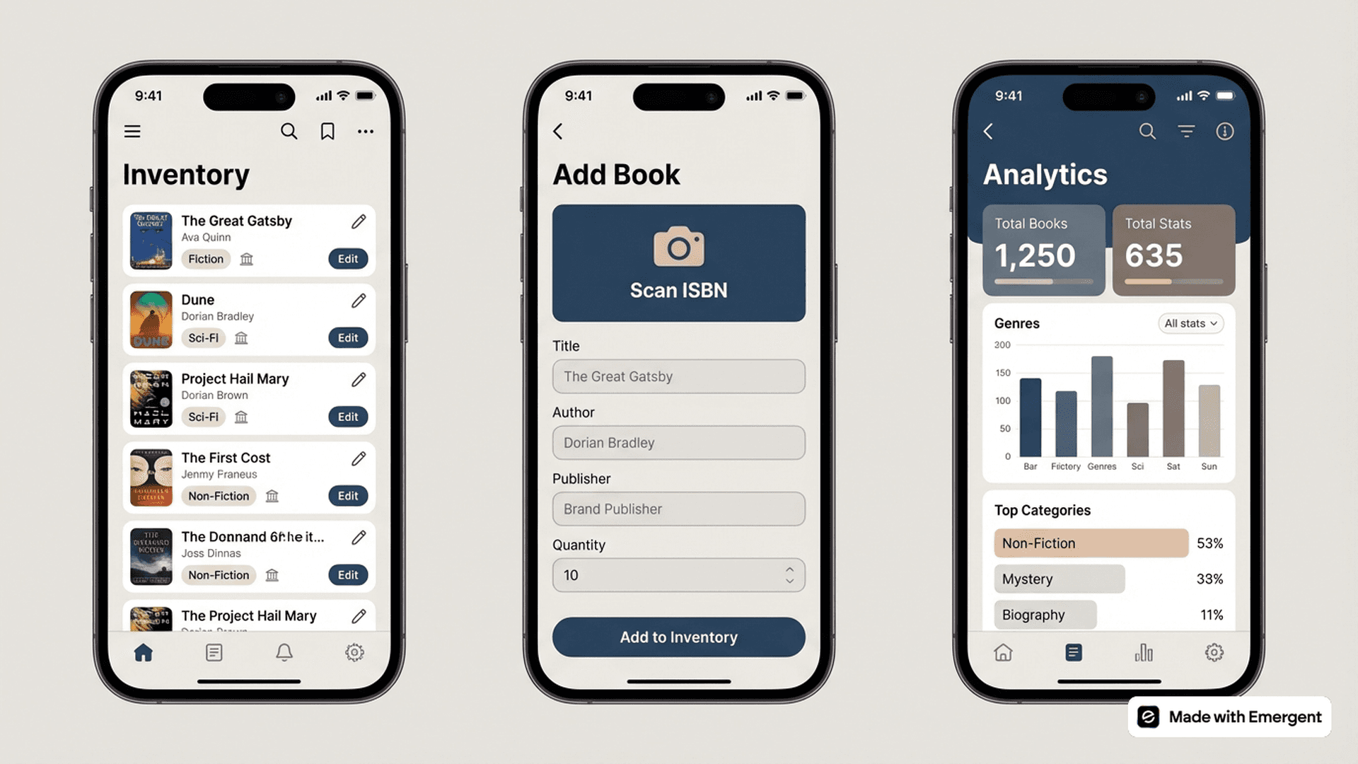 Book Inventory App Made With Emergent