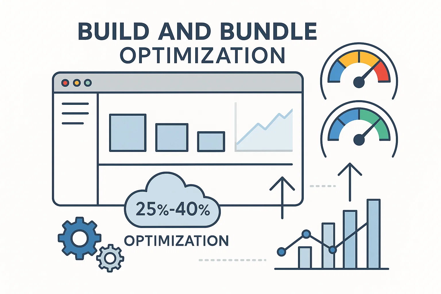 Google-style infographic showing Angular 21 build system optimization with faster compilation, reduced bundle sizes, and improved performance metrics.