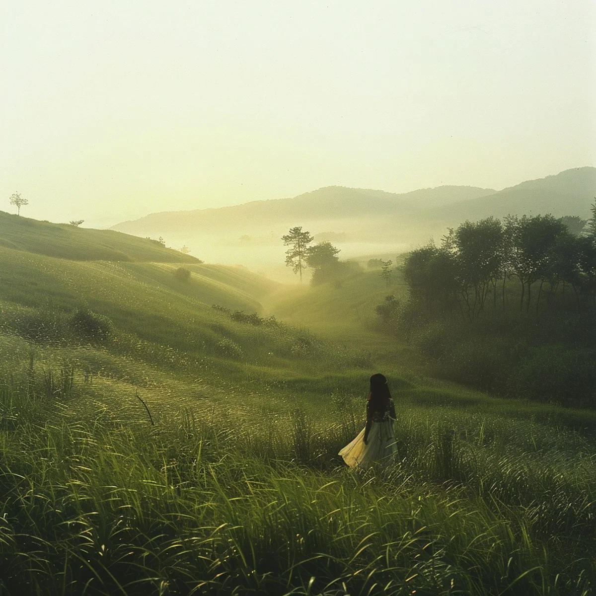 Serene woman in nature