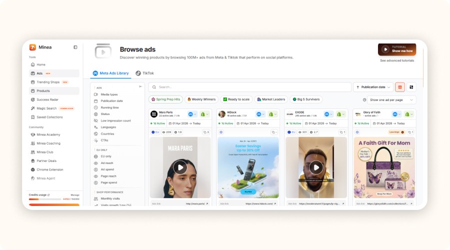 capture ADS library de Minea