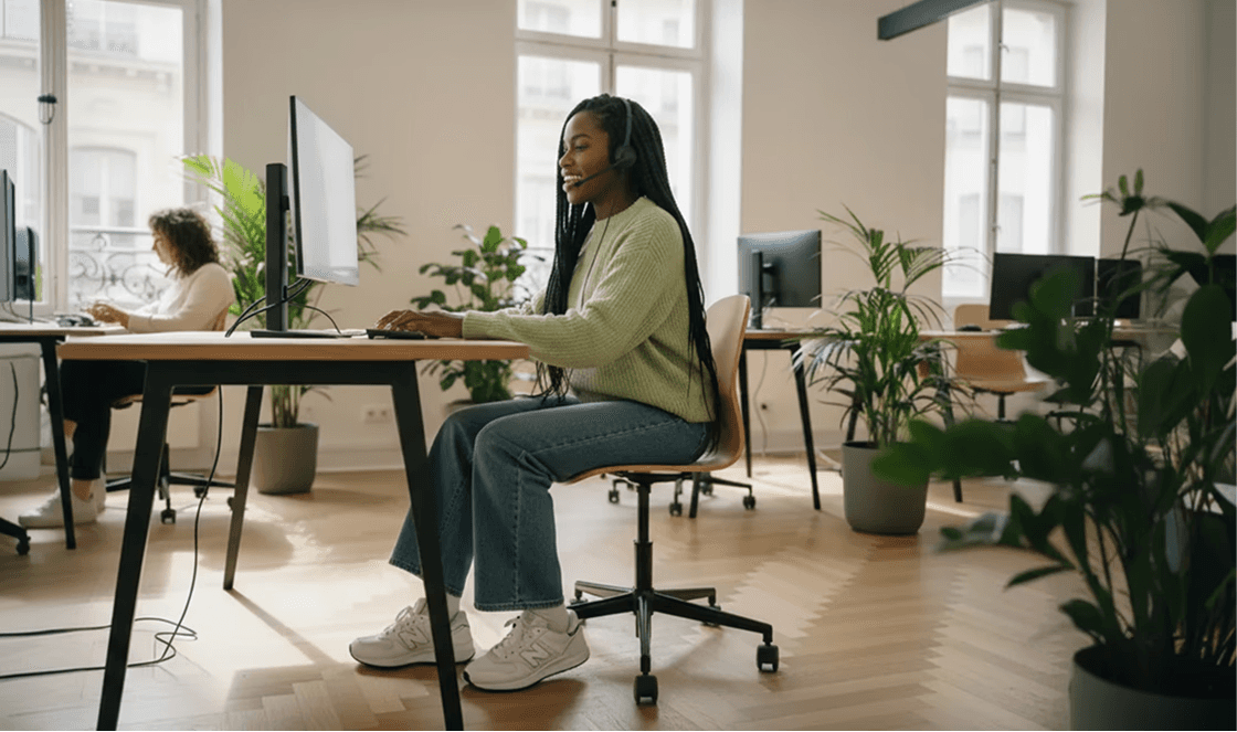 Une Student fait une mission de vente et support client