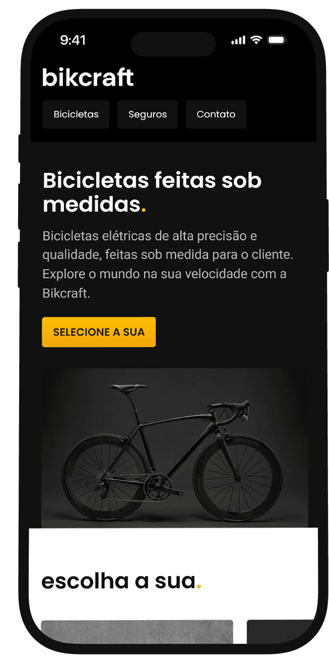 Bikcraft responsive design shown across desktop, tablet, and mobile screen sizes.