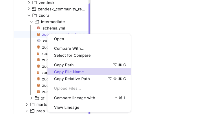 Copy filenames | Paradime | Analytics Engineering using dbt™