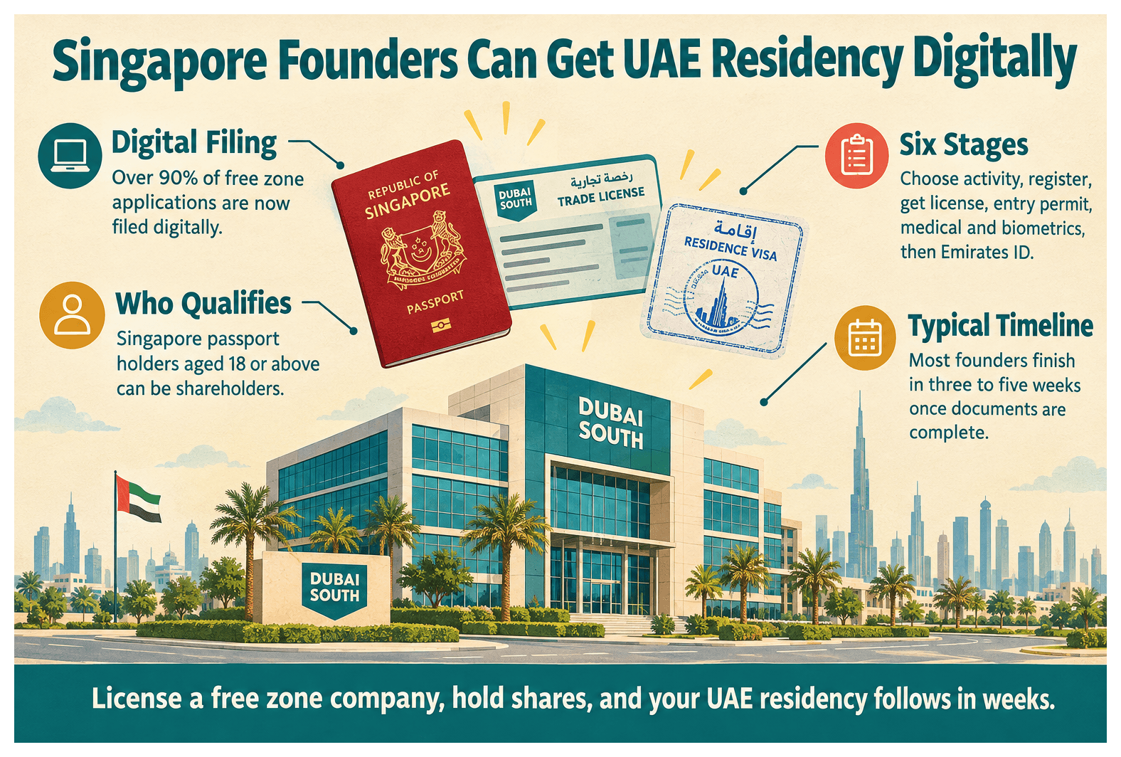 Infographic: UAE Investor Visa for Singaporean Nationals: Cost and Steps