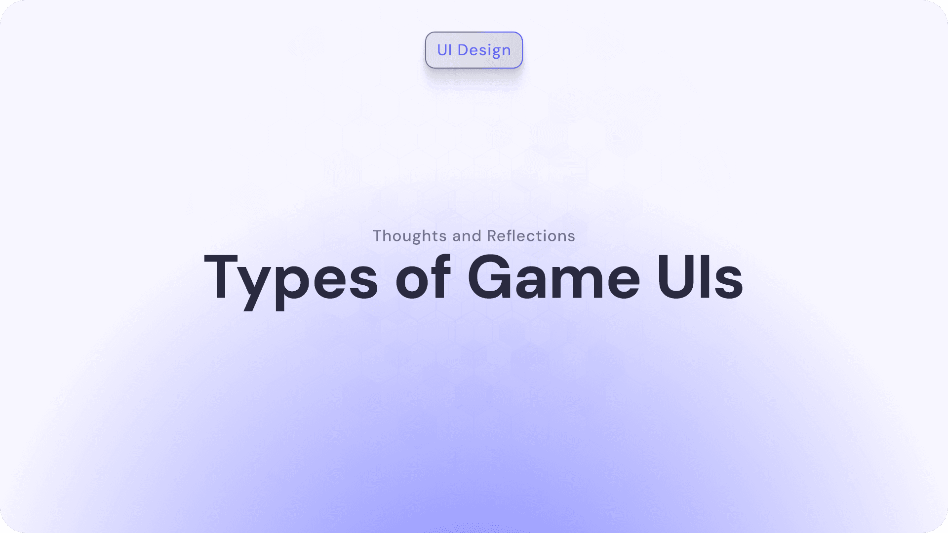 Types of Game UIs