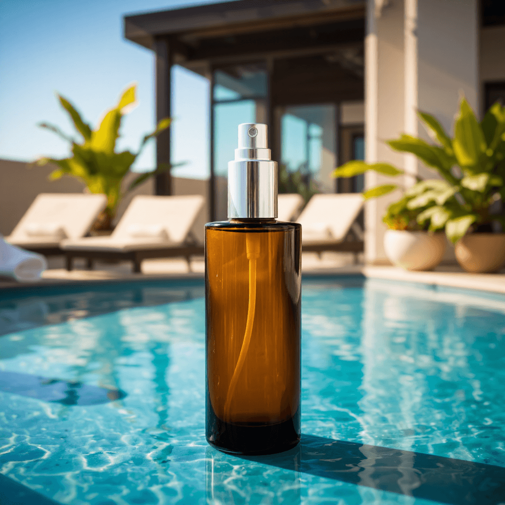 product photography of a bottle of soothing mist for skincare