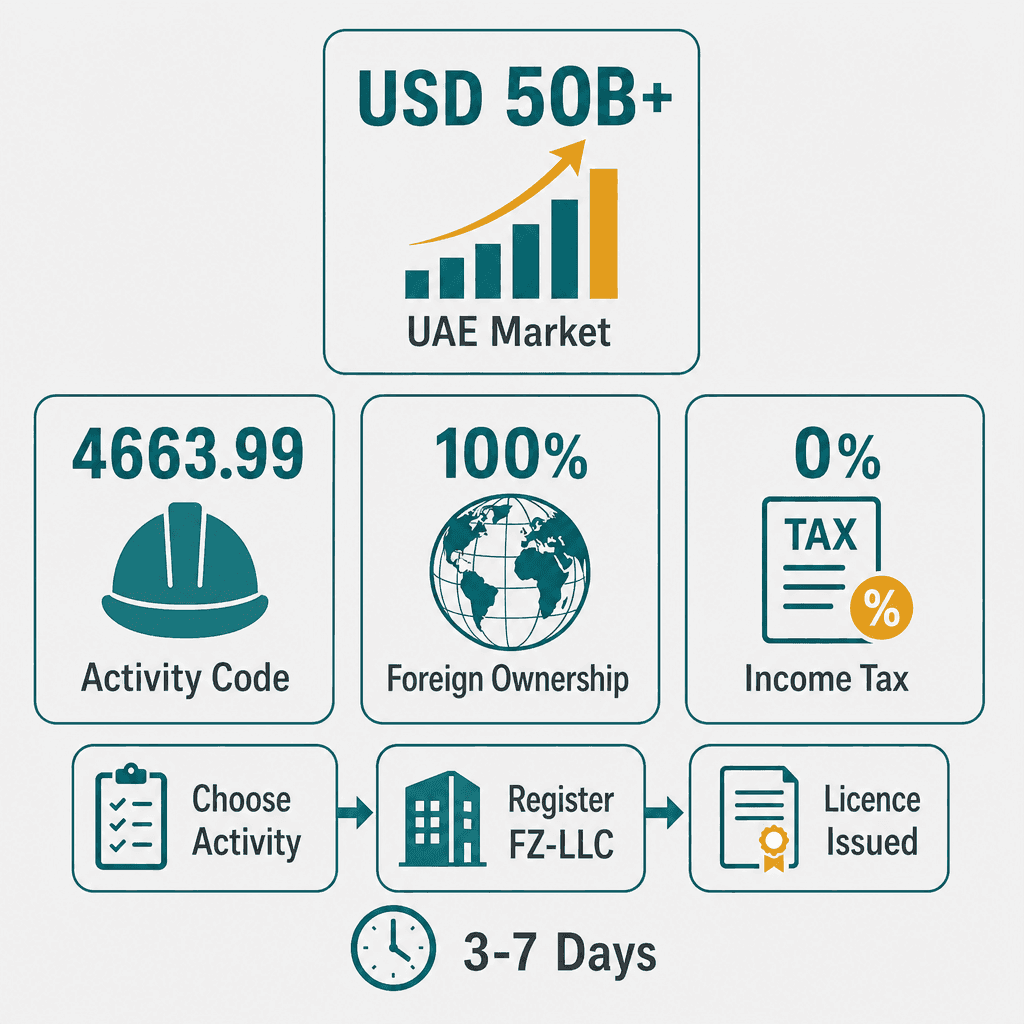 Infographic: Start a Building & Construction Materials Wholesale Trading Business in Dubai
