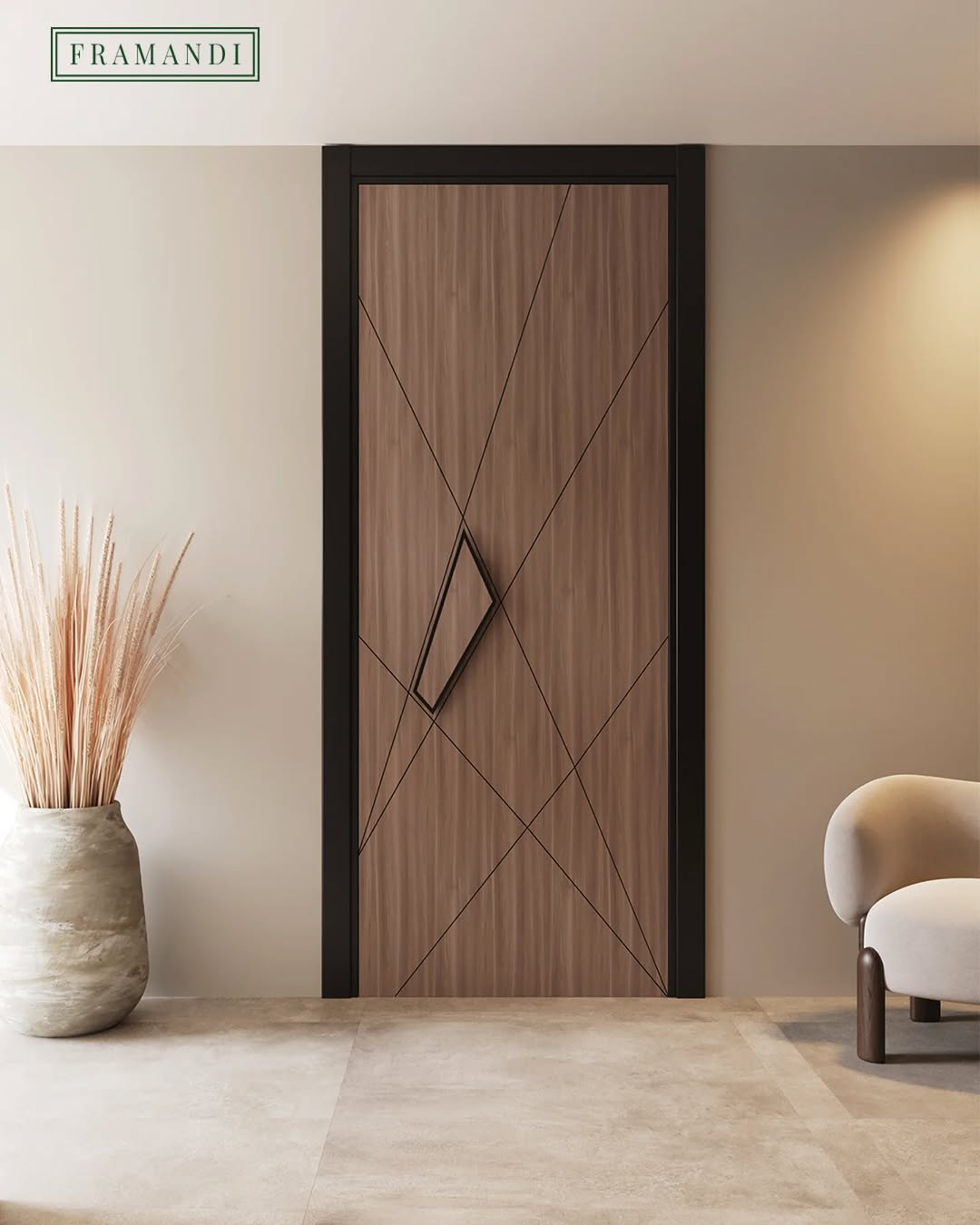 Framandi workshop craftsman preparing bespoke interior door materials for custom UAE homes