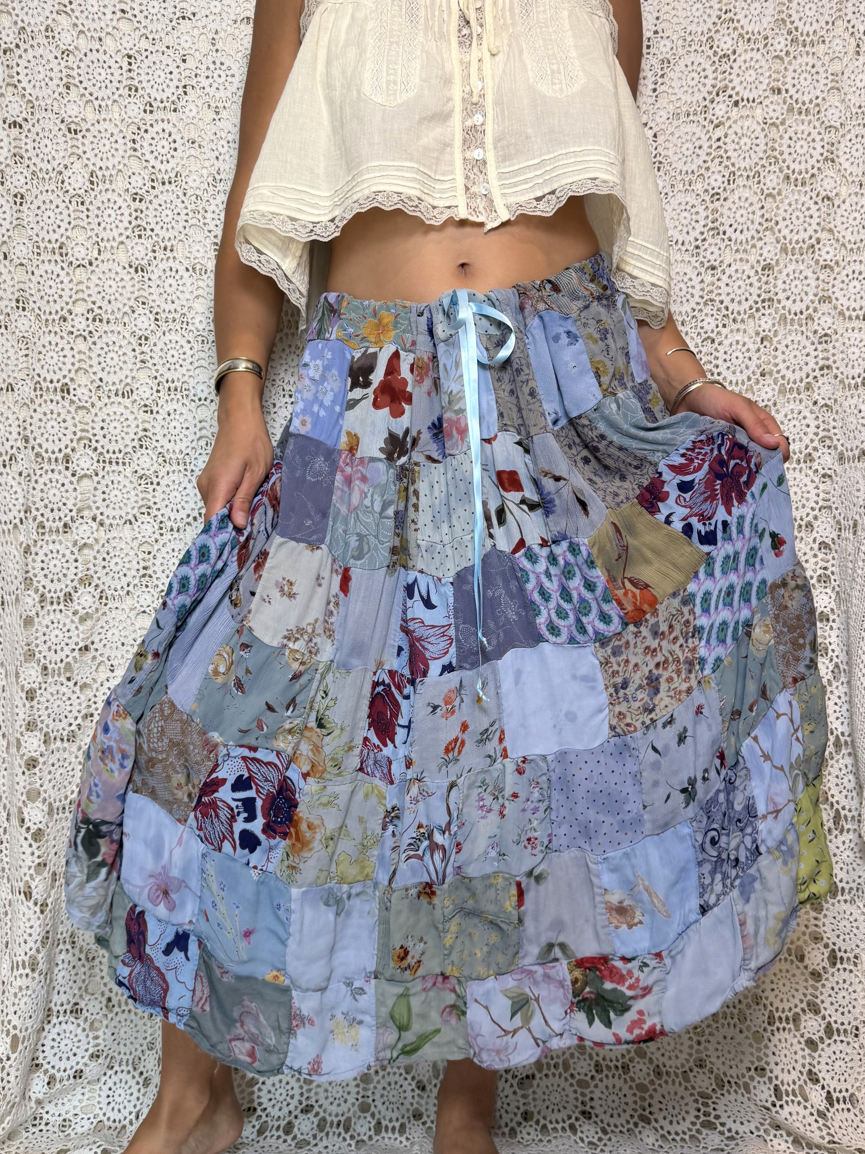 vintage handmade patchwork skirt