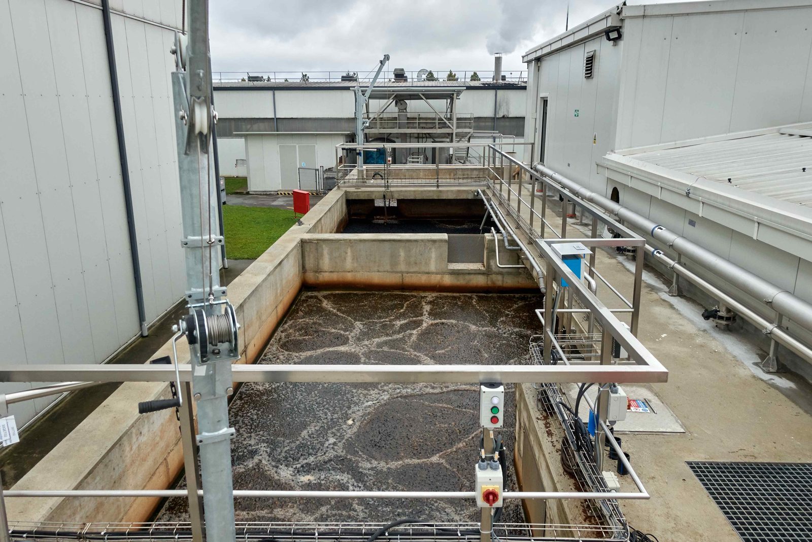 Activated sludge basin at the PepsiCo potato-snack plant wastewater treatment plant, Laktaši, Bosnia and Herzegovina