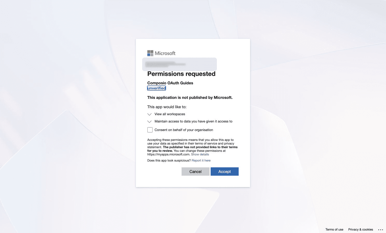 Power BI workspace permission review