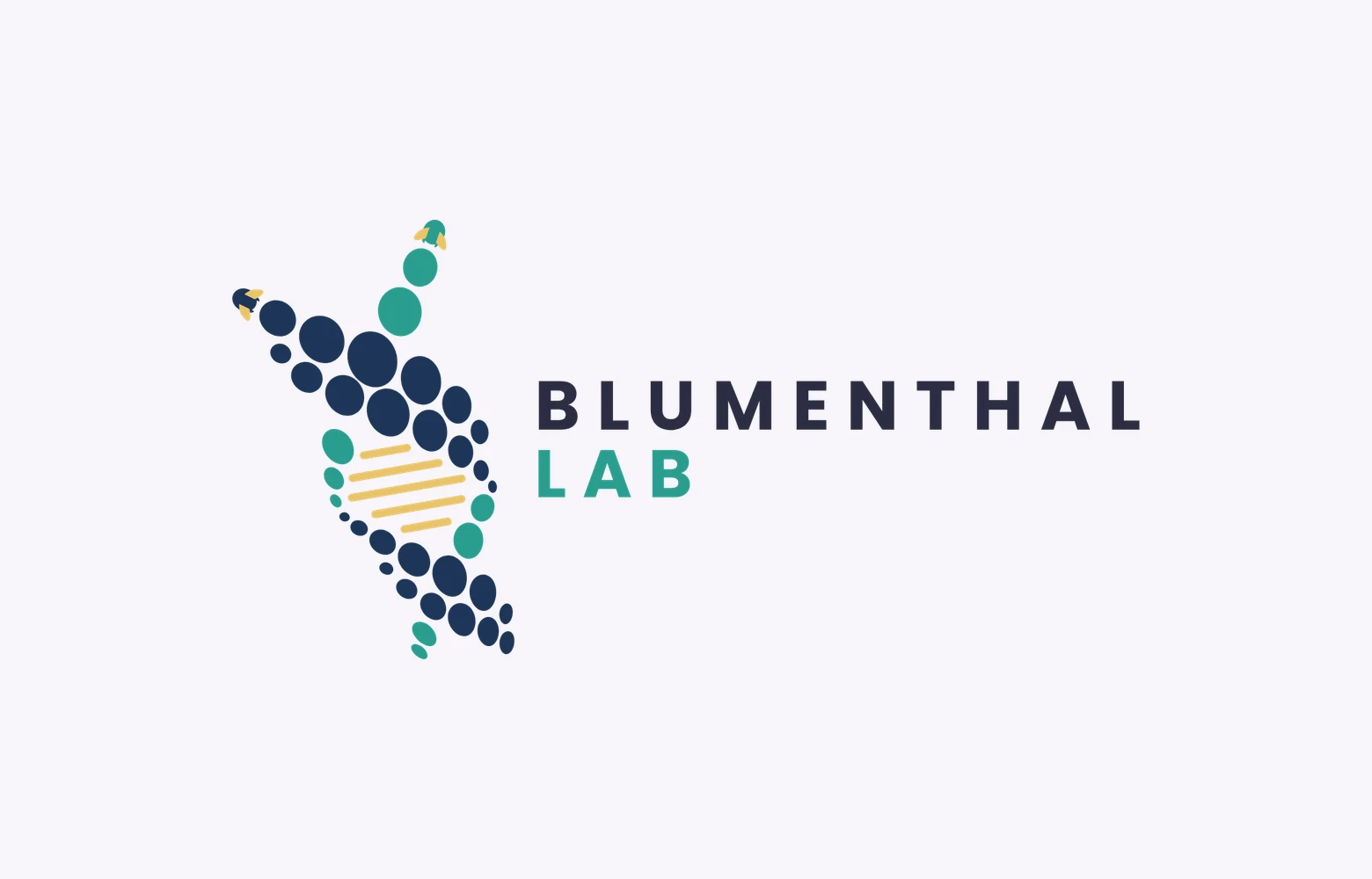 The Blumenthal Lab wordmark with gold wings, full color