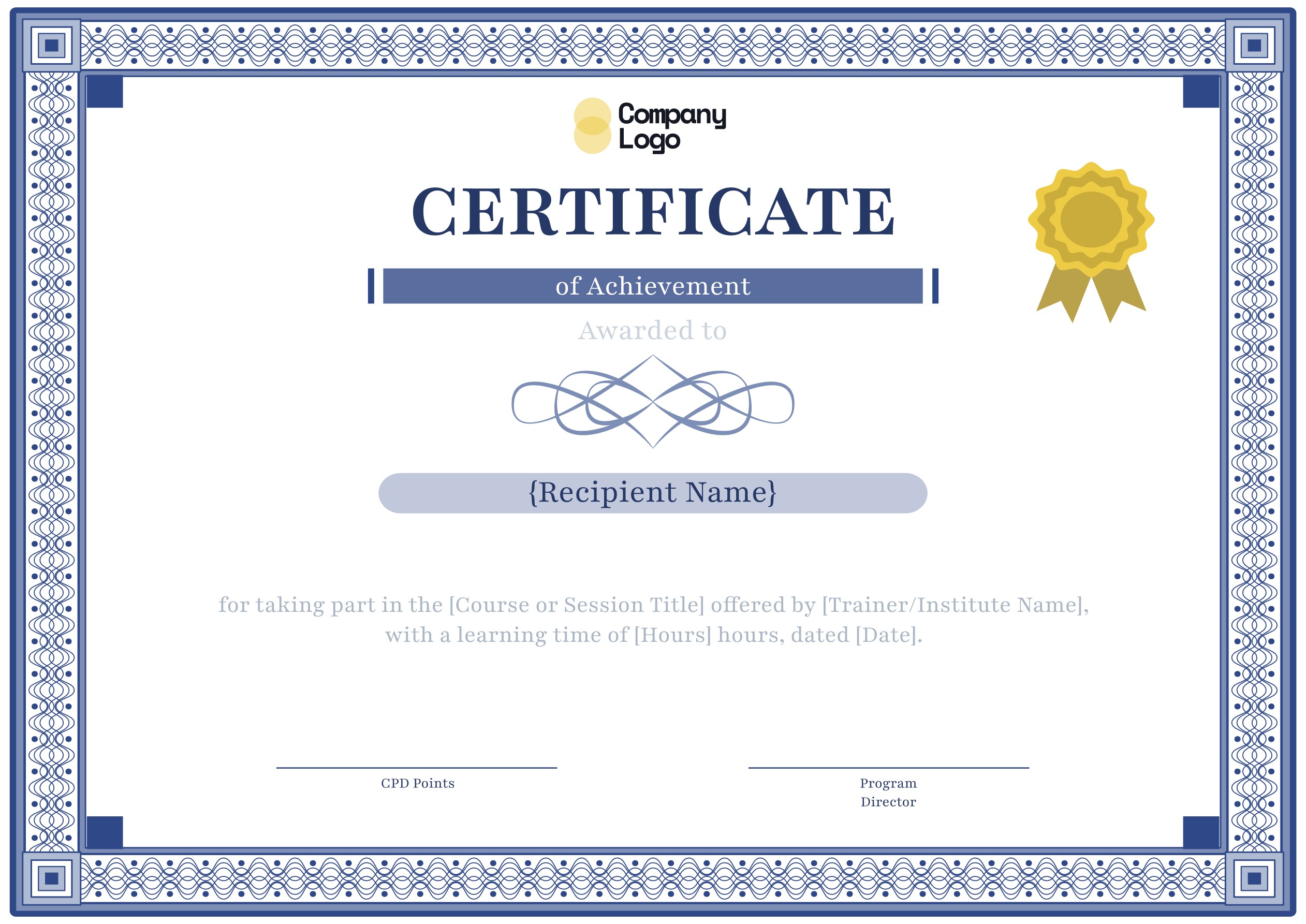 Wauld - Contemporary and stylish CPD certificate template