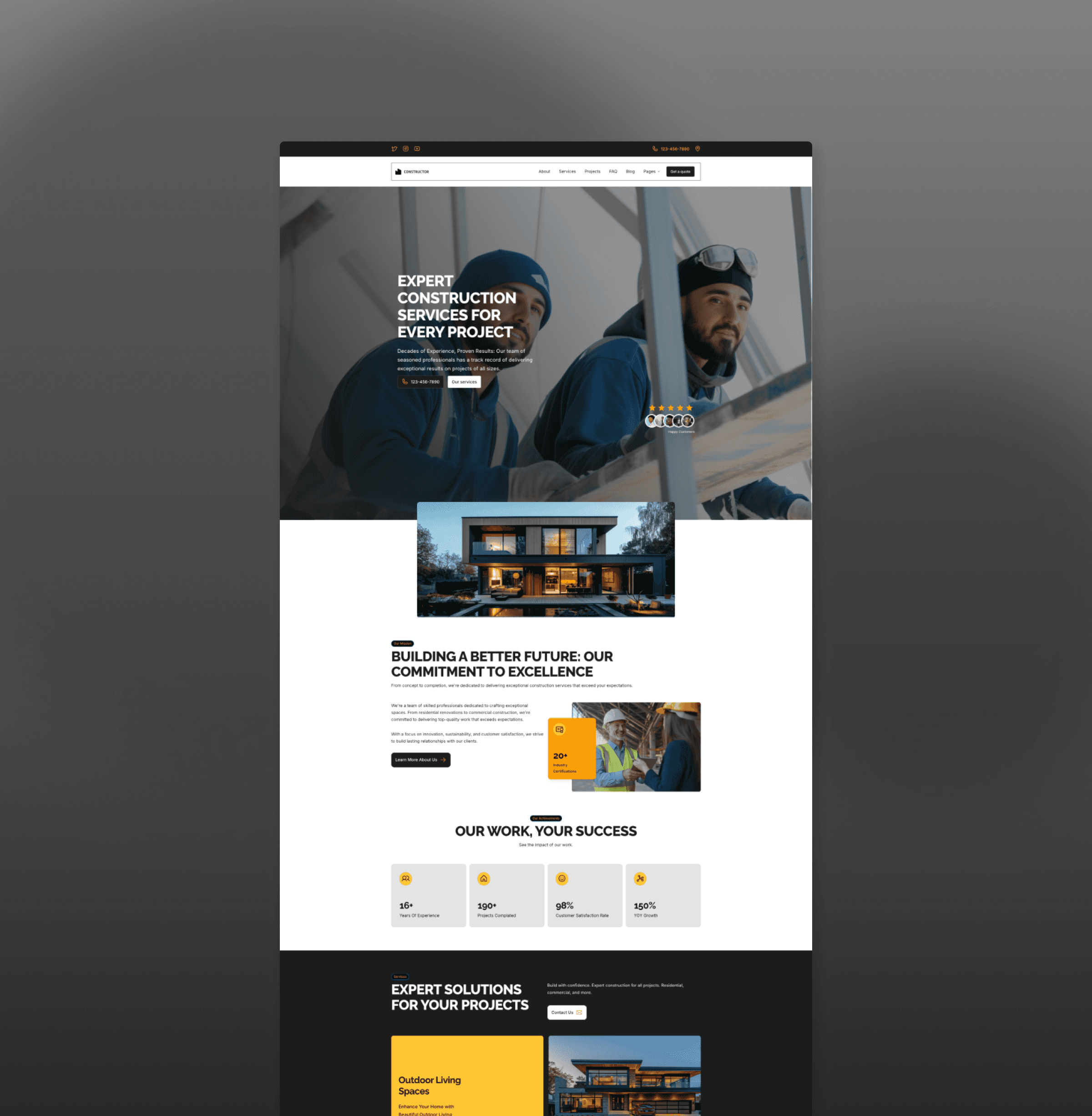 Construction Serviies Framer Template Thumbnail.