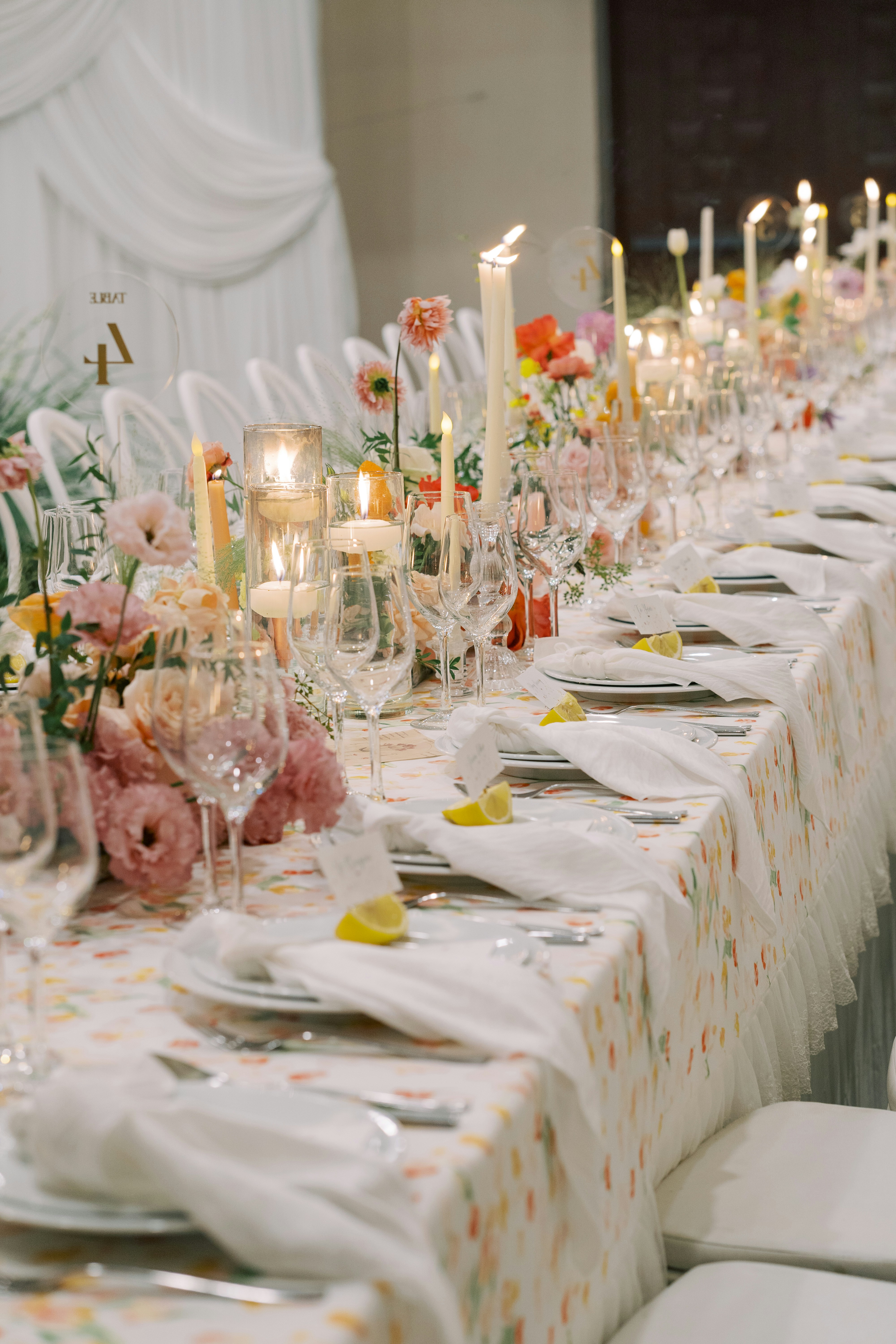 A couple of people standing outside of a building