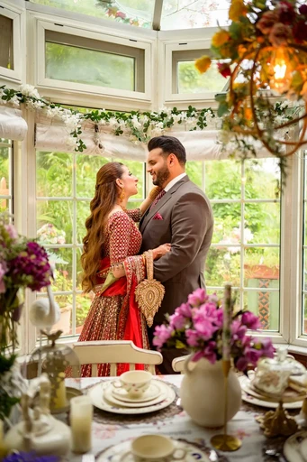 Luxury wedding photography in Islamabad with cinematic bride and groom portraits