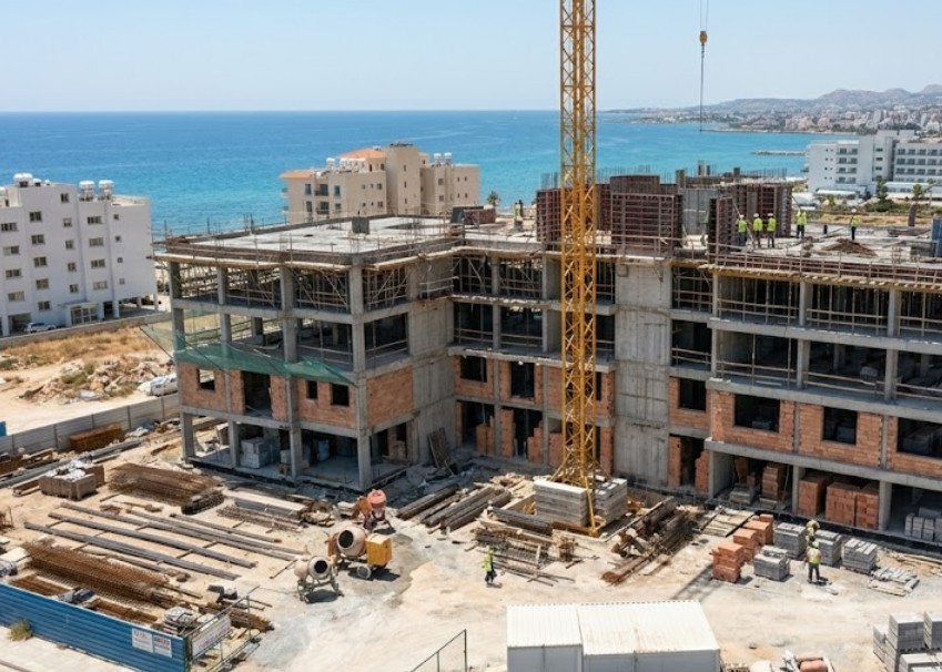 Residential apartment block construction Cyprus