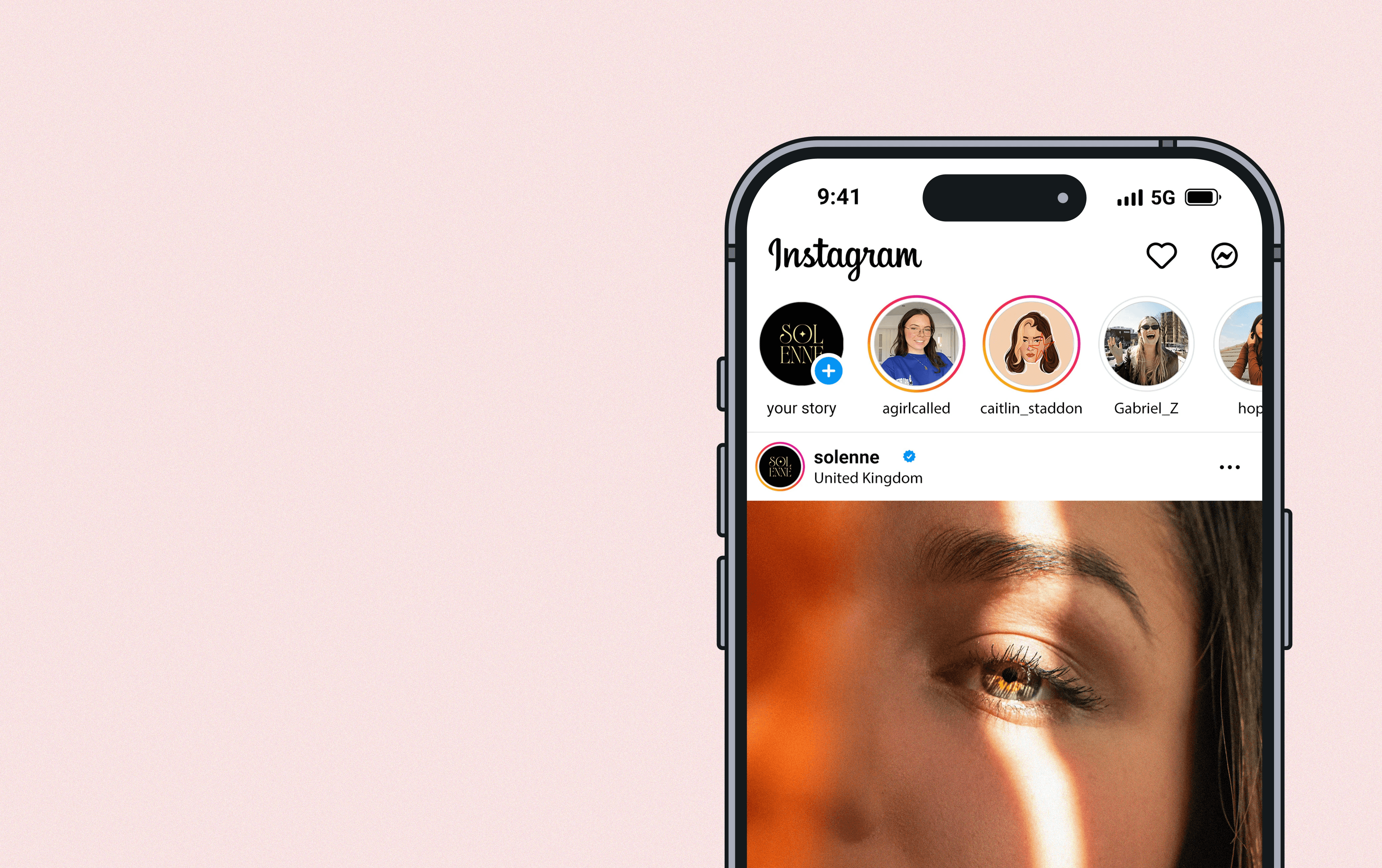 Instagram feed mockup for new beauty brand