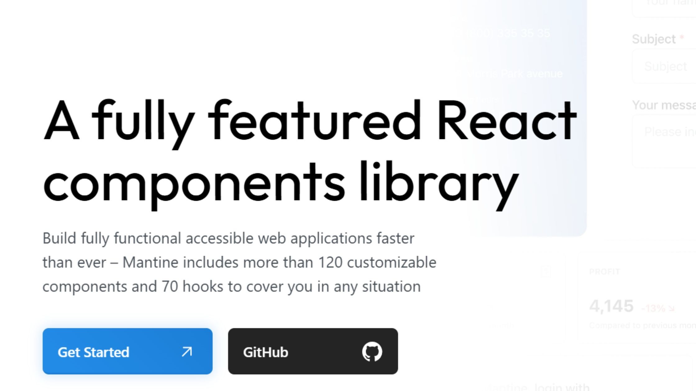 Mantine landing page hero section