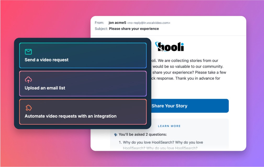 send video request emails