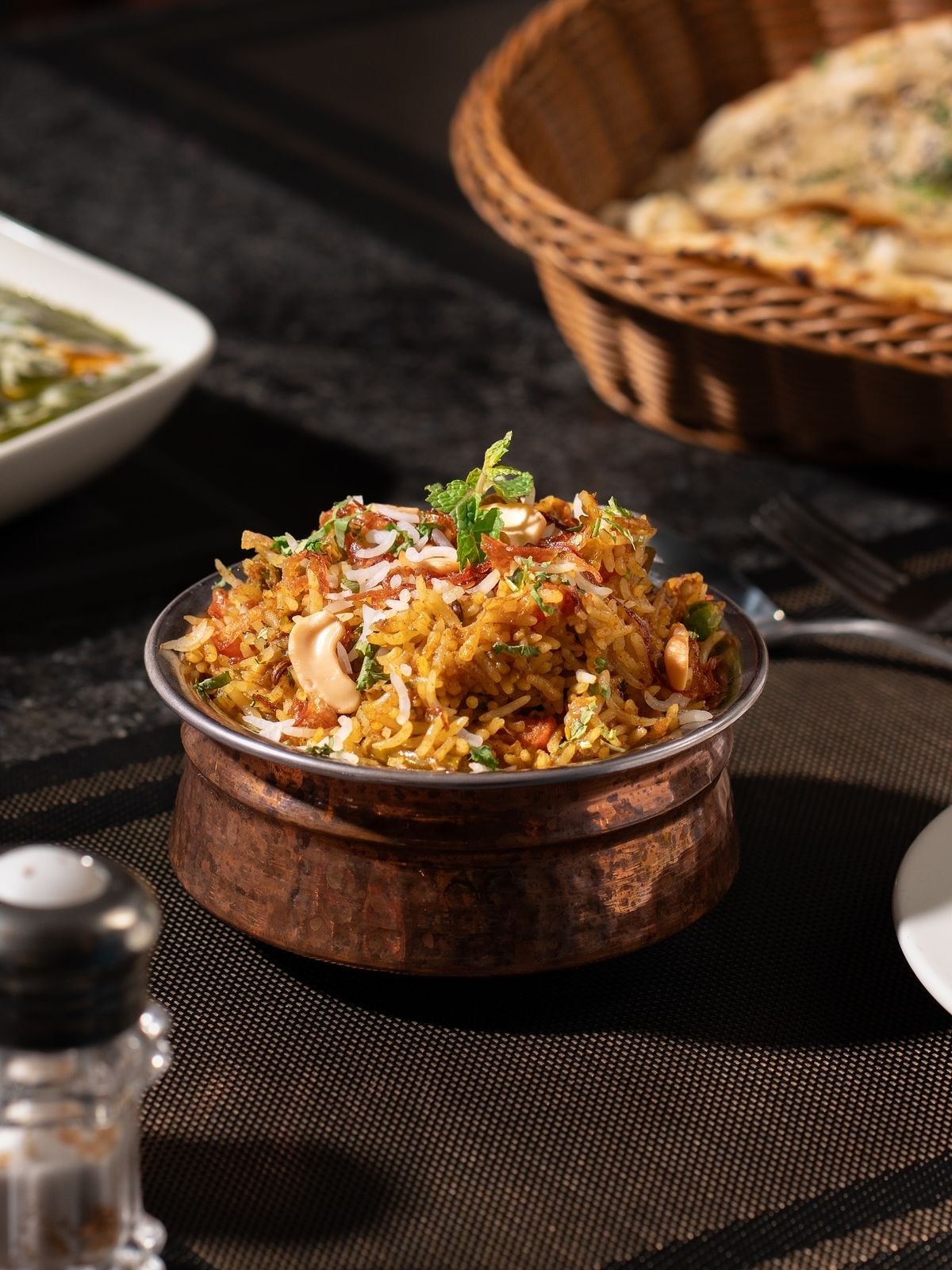 Food in a bowl served at a table