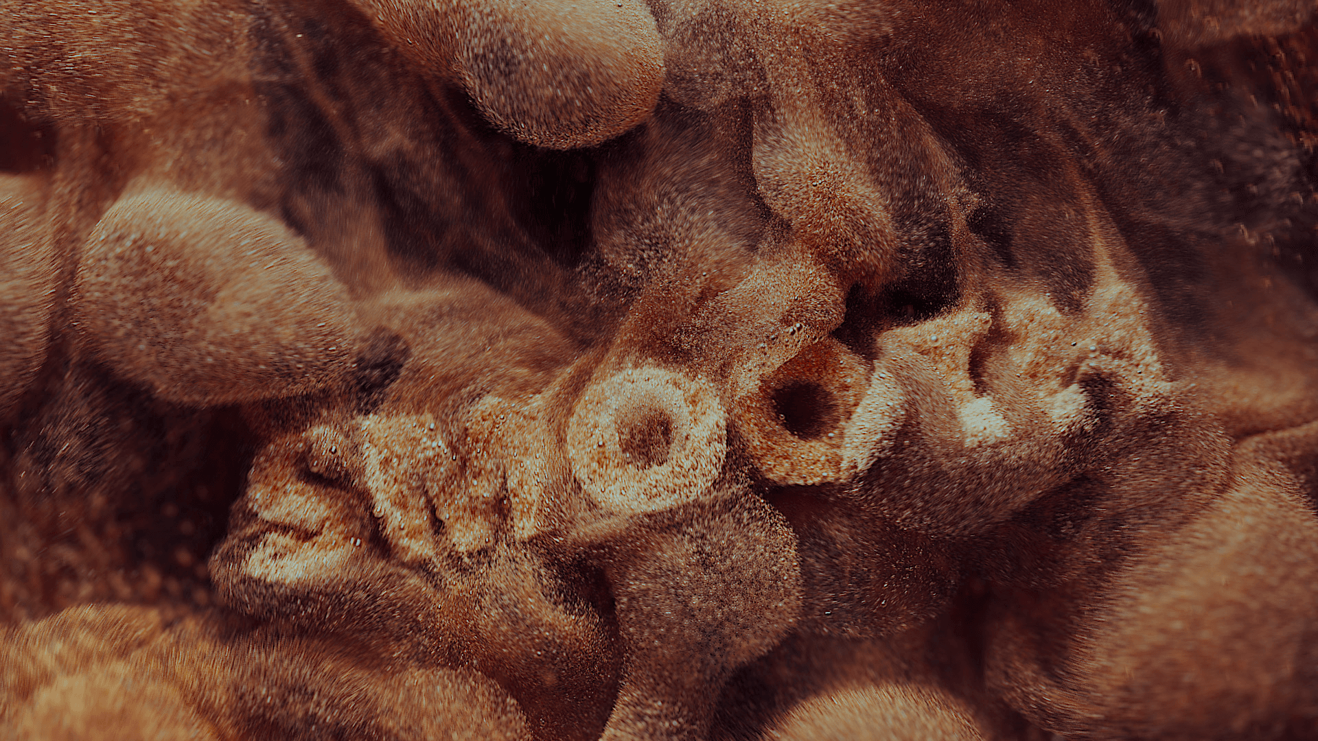 Mainframe medical work skin absorbsionMOA sequence in a photorealistic molecular style for pharma campaigns.