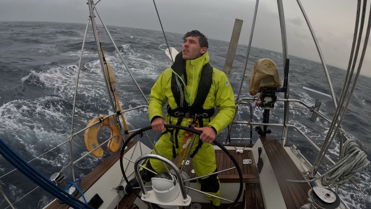 Noa from noathewhale sailing his boat across the Atlantic Ocean