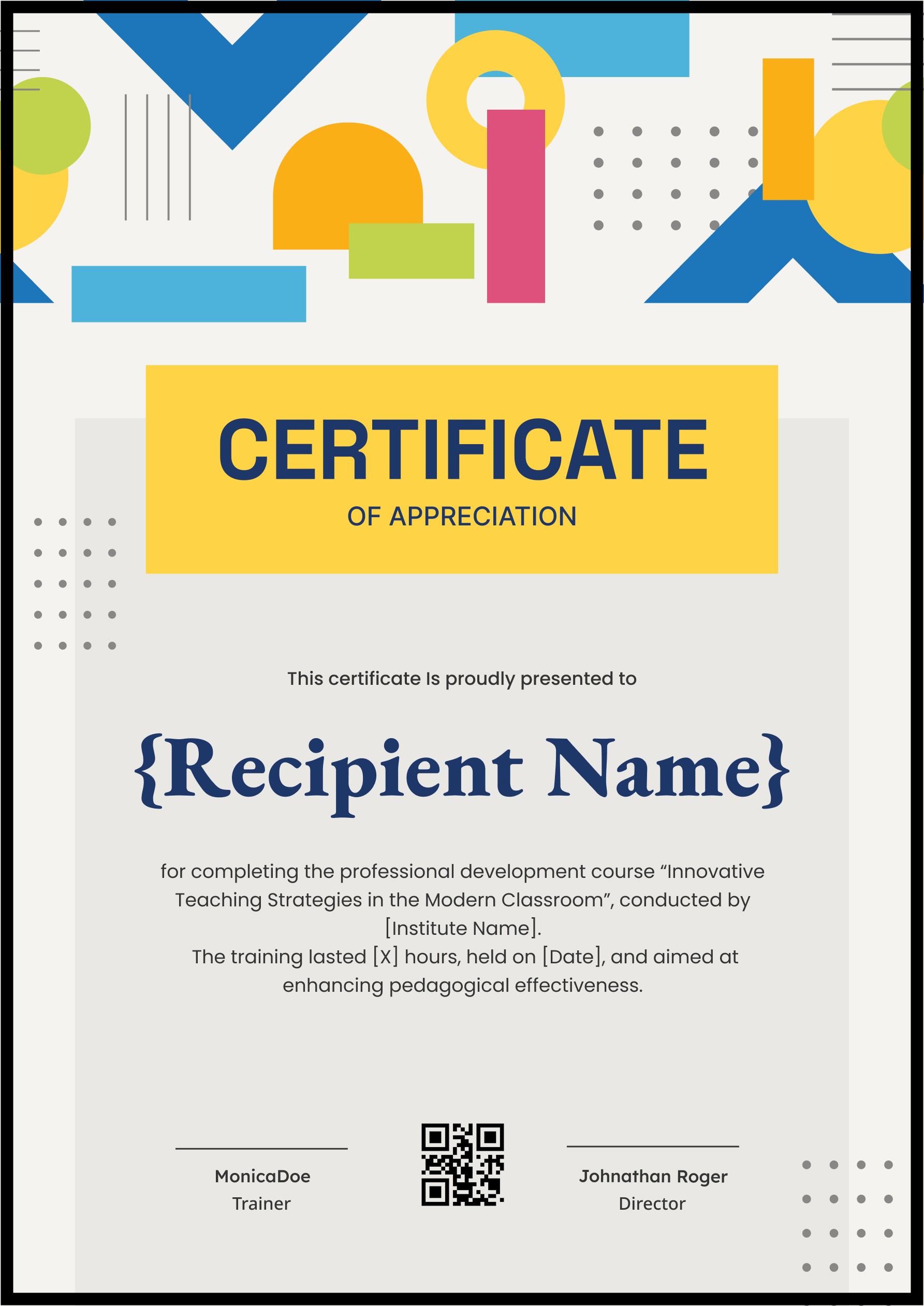 Wauld - Colorful and Professional CPD Certificate Template