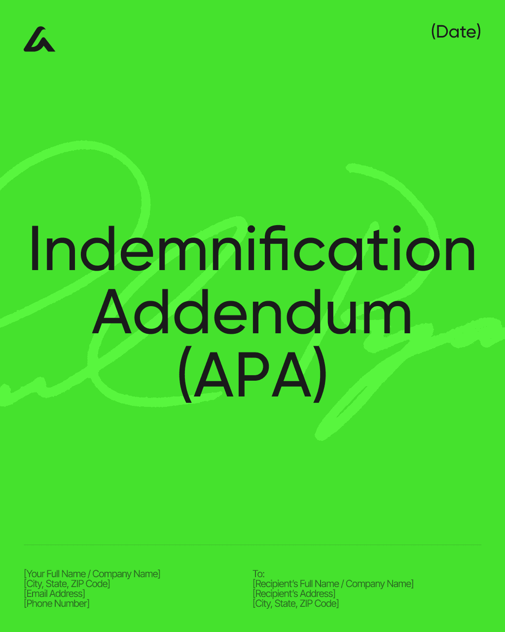 Indemnification Addendum (APA)