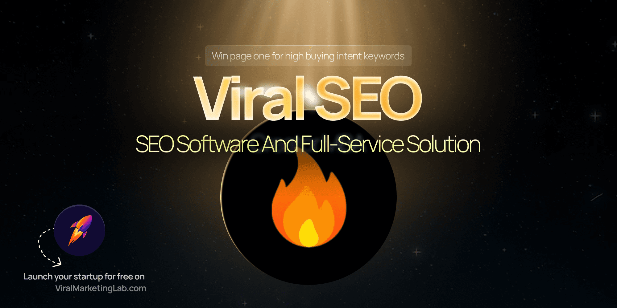 getviralseo.com logo featuring a stylized geometric design on a glowing purple and black background with the text "Affiliate Finder Software."