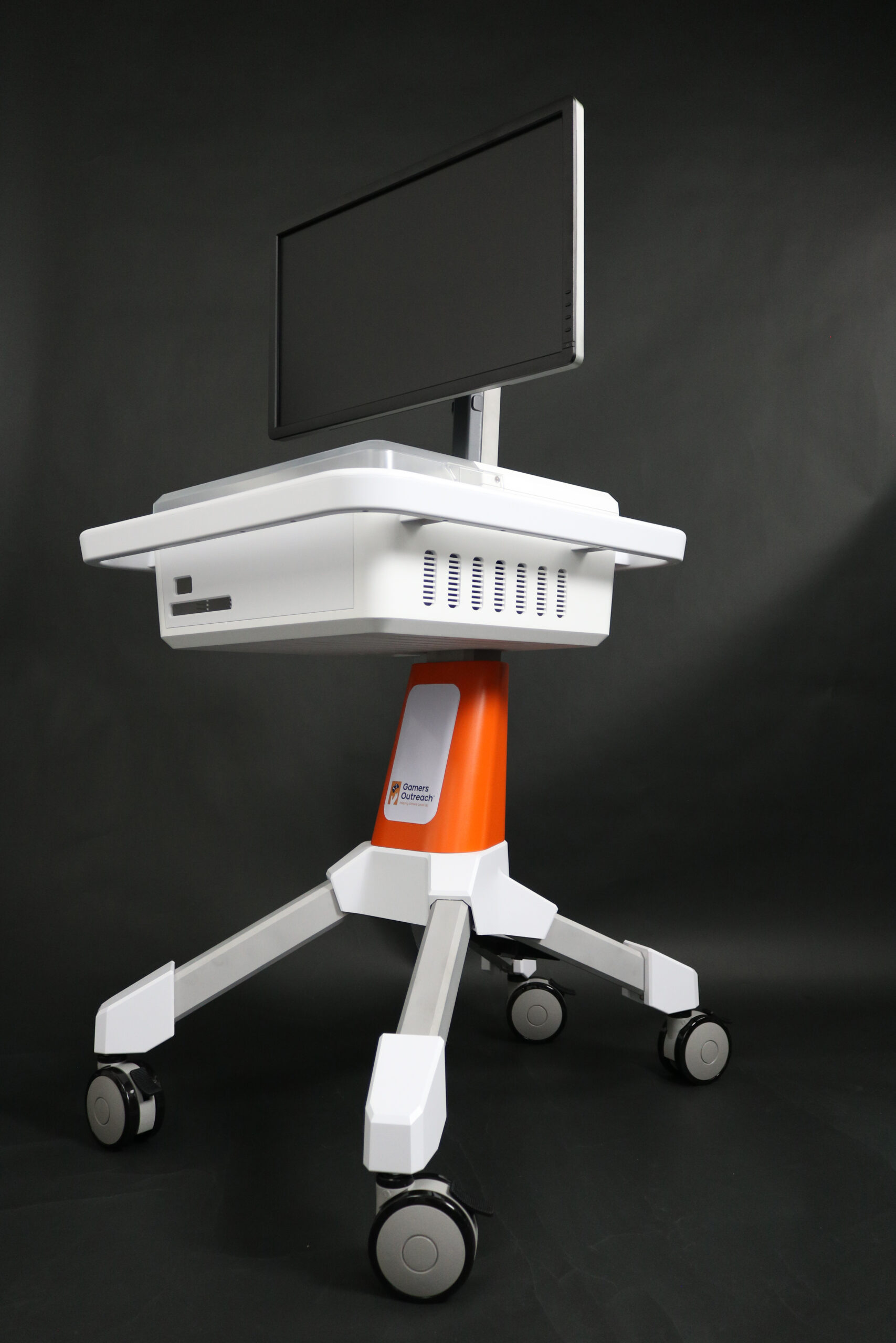 Gamers Outreach GO Kart - a portable video game kiosk for hospitals.