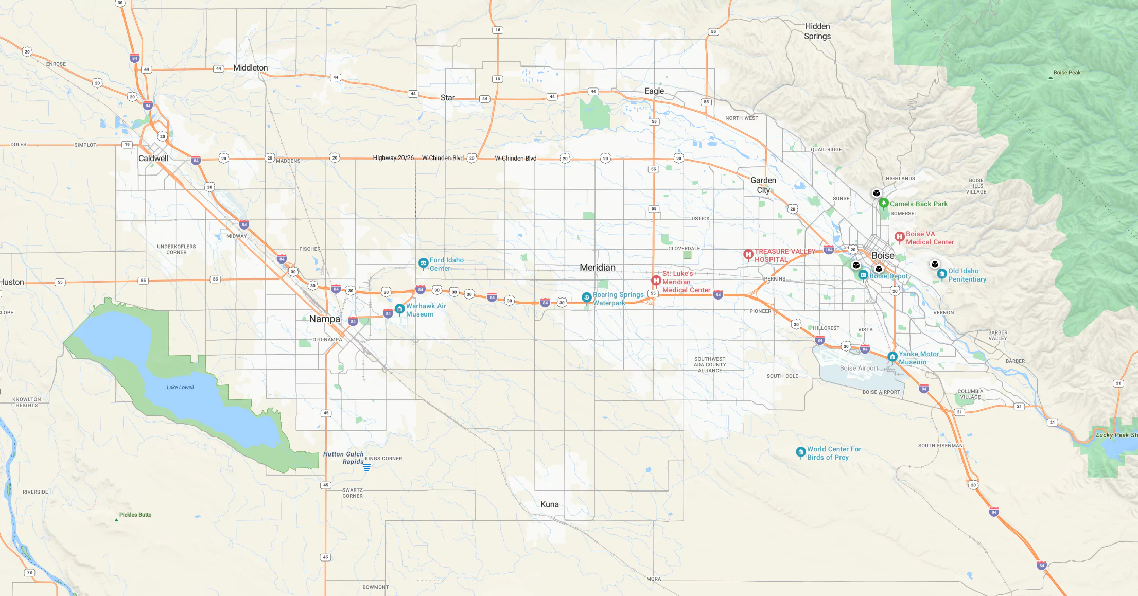 map of the treasure valley