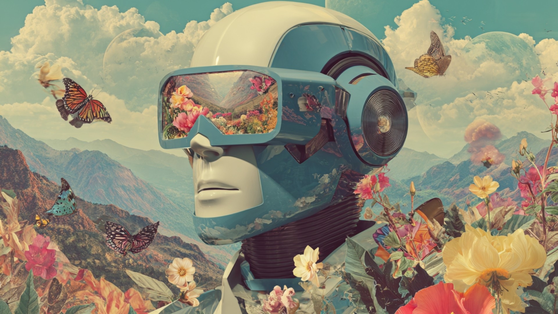 A colorful mosaic tunnel wall is shown.