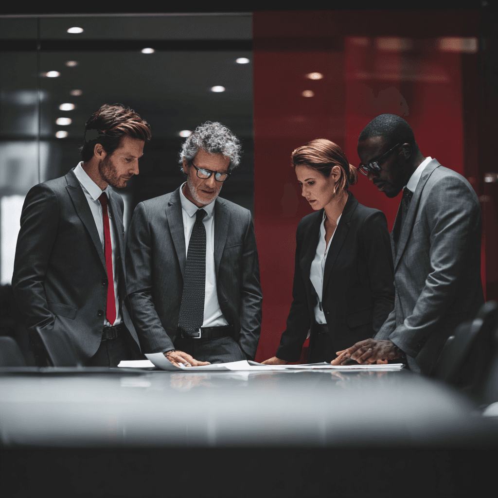 Compliance team having a meeting