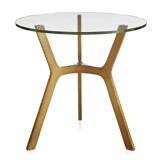 Elke Glass and Gold Side Table