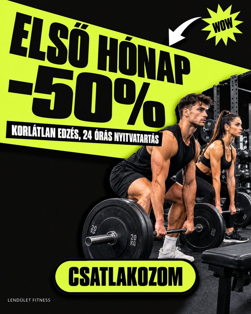 Lendület Fitness: Első hónap -50%