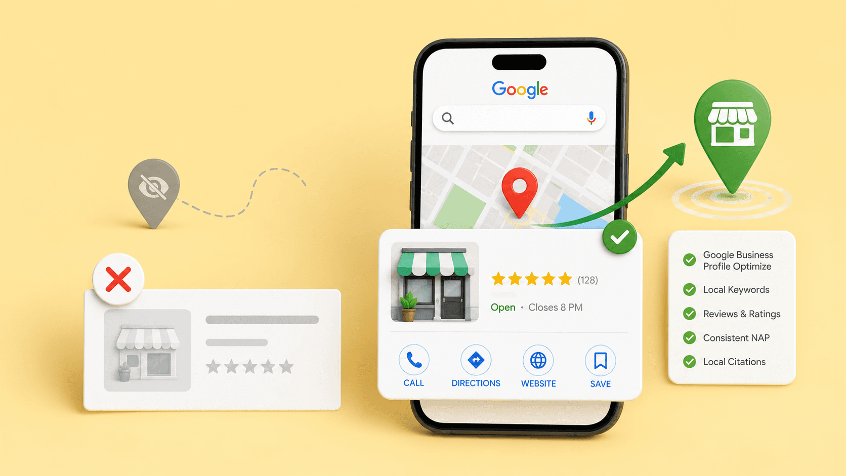 local business not showing on Google