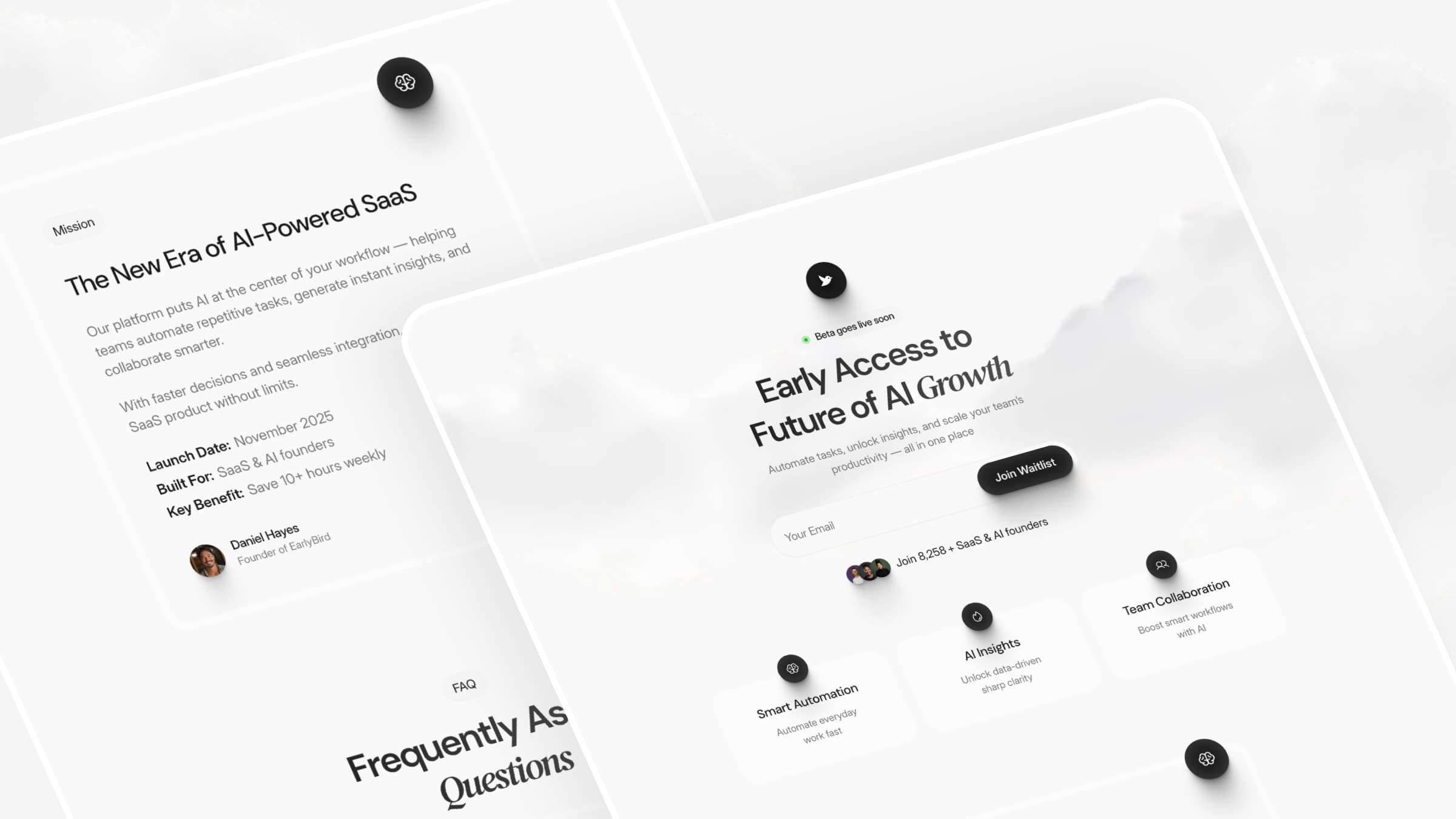 Modern waitlist landing page template for startups — fast and conversion-focused design by Luna UI