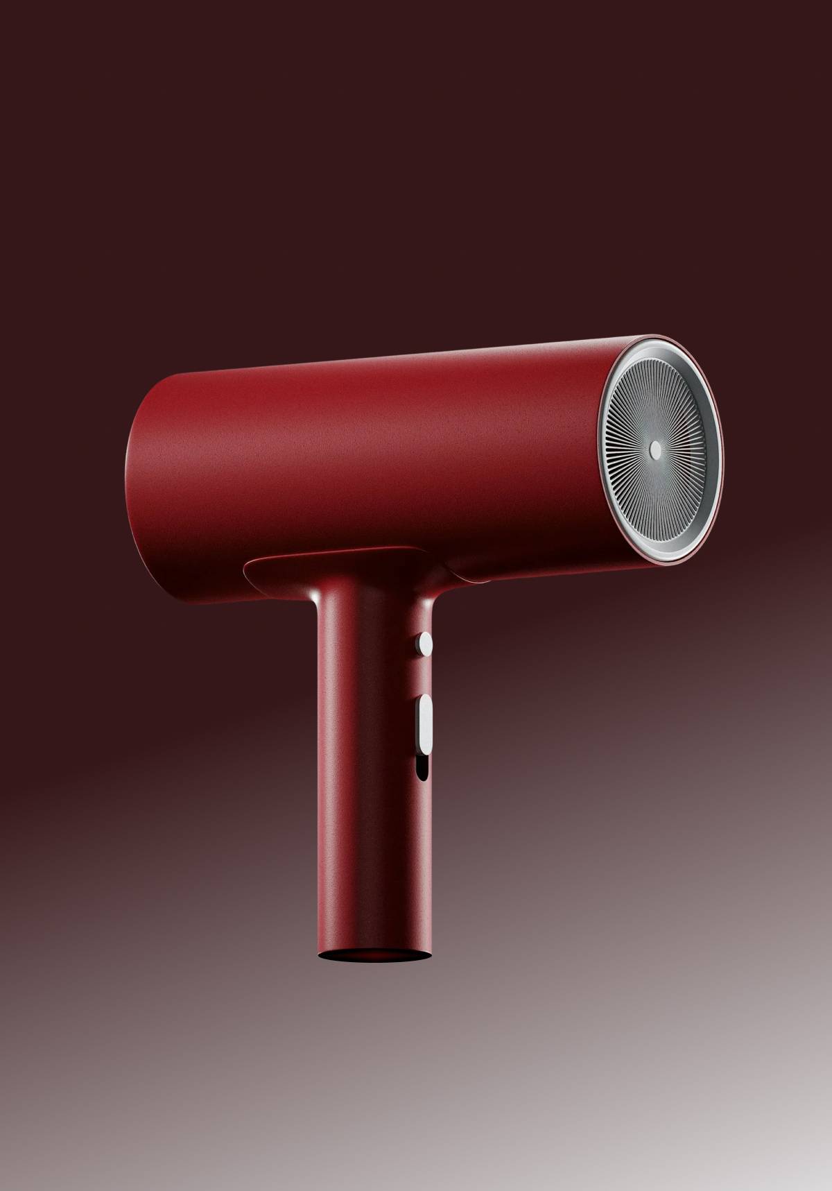 Futuristic device on gradient studio background.