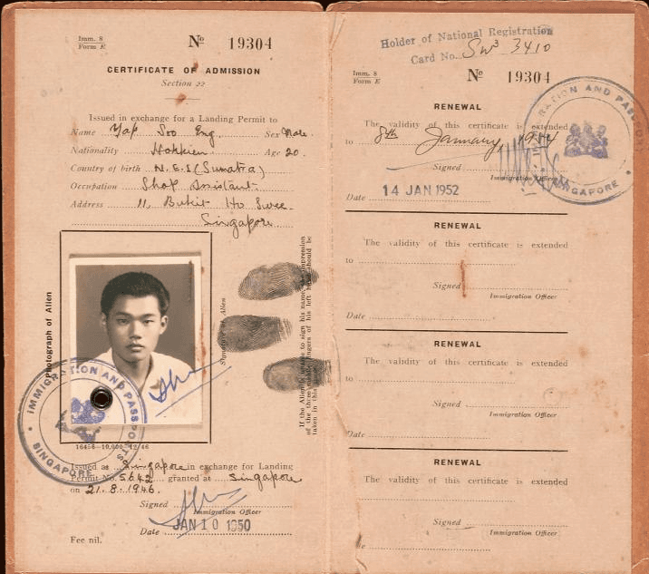 Certificate of admission