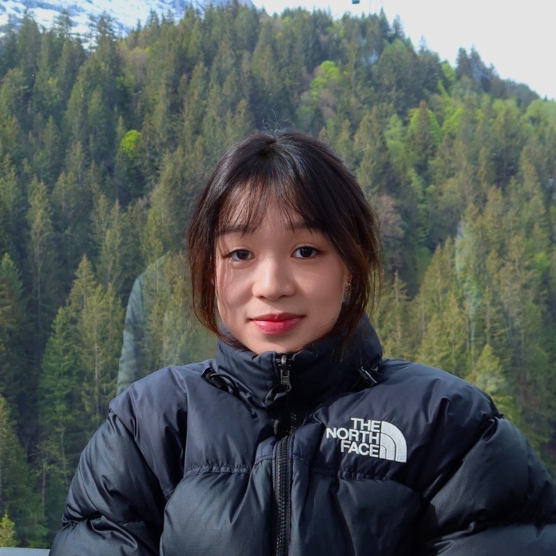 A photo of woman in red