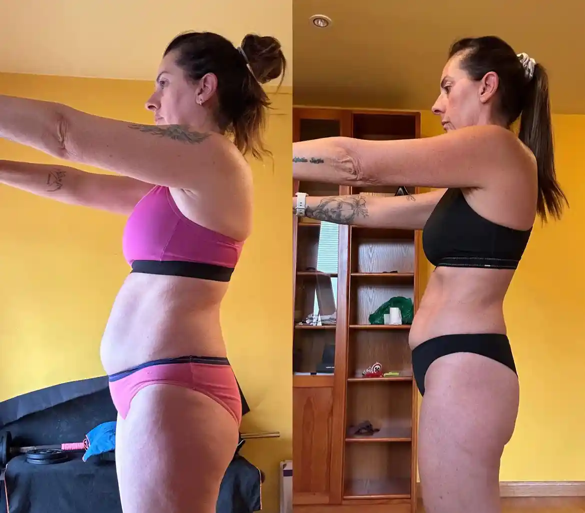 Patricia - cambio físico, antes y después en La Base Strength